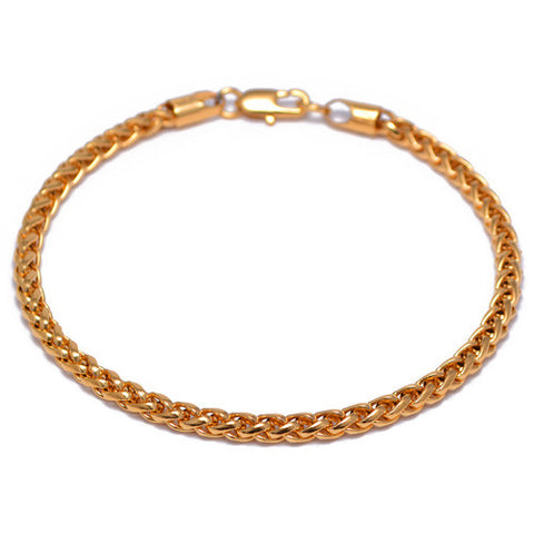 4mm Gold Plated Franco Chain Bracelet for Men