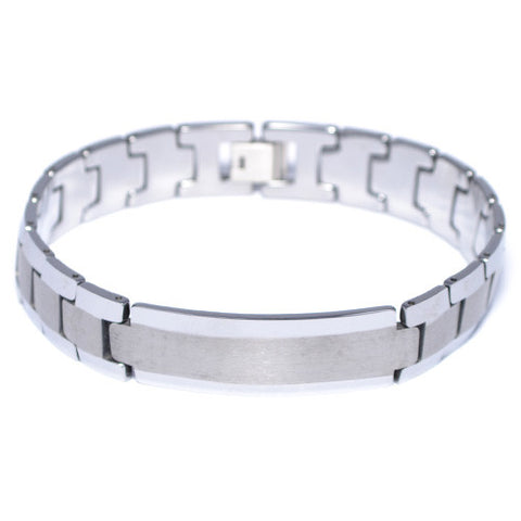 Men's Tungsten Carbide Link ID Bracelet 8.5
