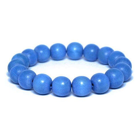 Men's Blue Wooden Bead Bracelet