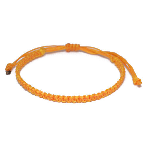 Yellow Cotton Buddhist Bracelet for Men