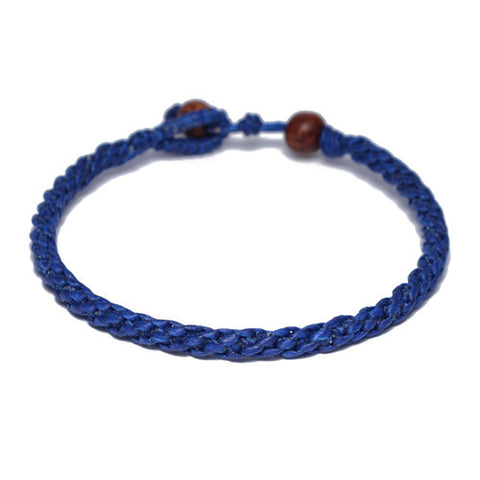 Men's Blue Cotton Threaded Buddhist Bracelet