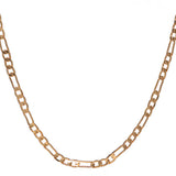 4mm Yellow Gold Plated Figaro Chain Necklace For Men