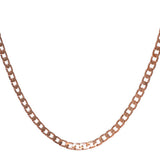 4mm Rose Gold Plated Curb Chain Necklace For Men