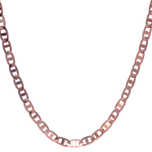 4mm Rose Gold Plated Marina Chain Necklace For Men