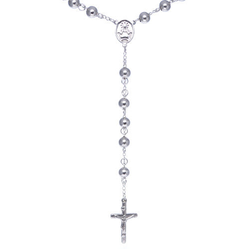 Men's Stainless Steel Rosary Necklace