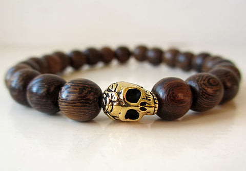 Mens Beaded Bracelet Set, Wood Bracelet Stack, Brass Beaded Bracelet, Black  Lava Bead Stretch Bracelet, Bracelets for Men, Gift for Him - Etsy