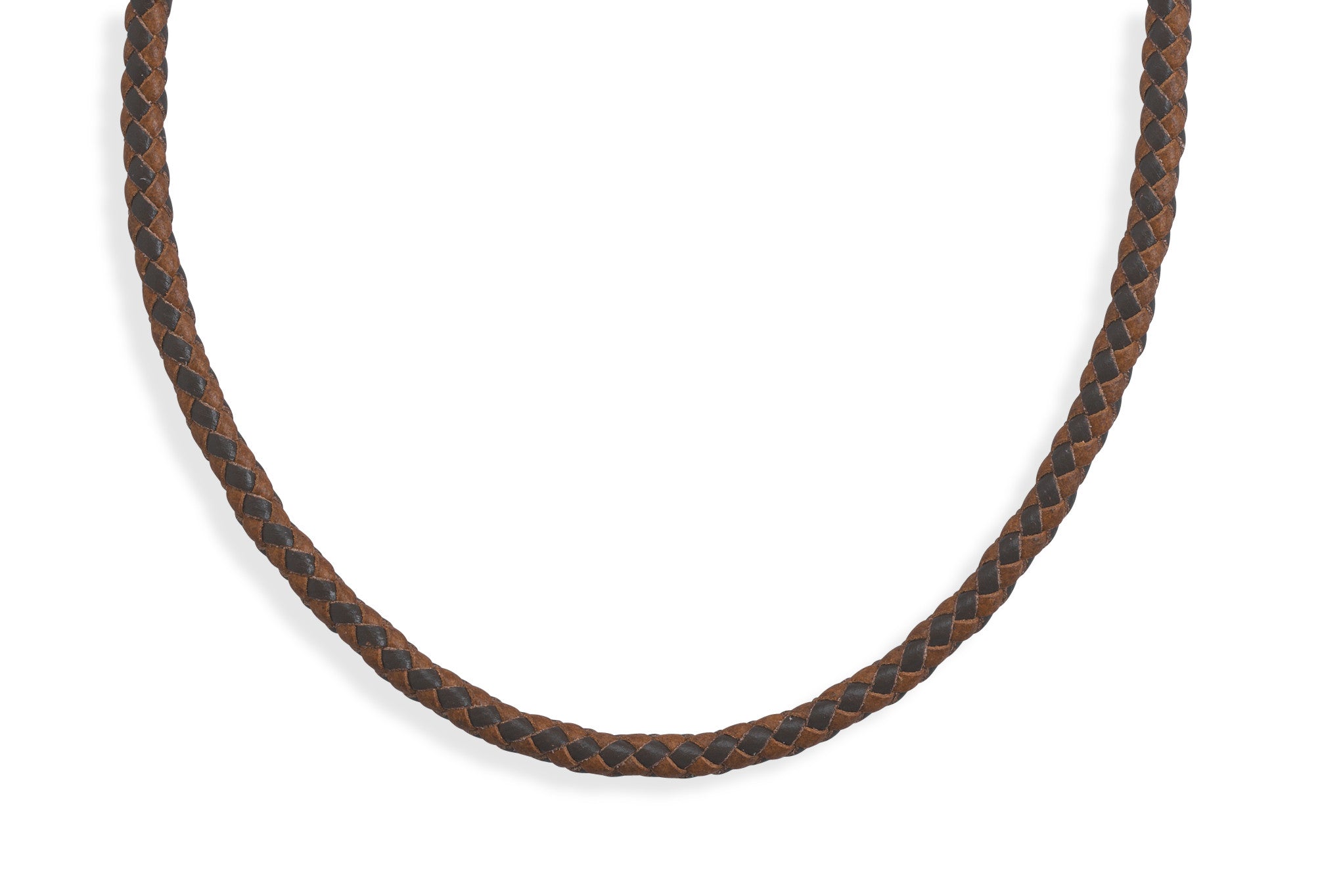 John Varvatos SILVER NAILS w Brass Mens Black Leather Pendant Necklace