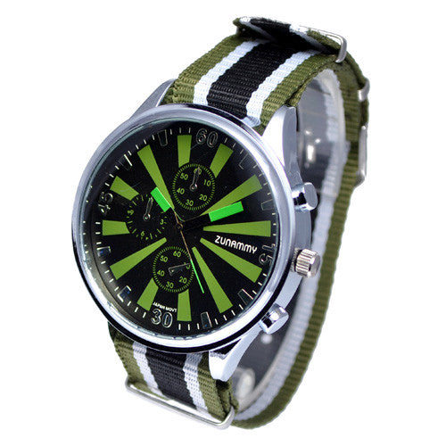 Men's Nylon Strap Chornograph Style Watch