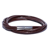 Men's Brown Leather Wrap Bracelet