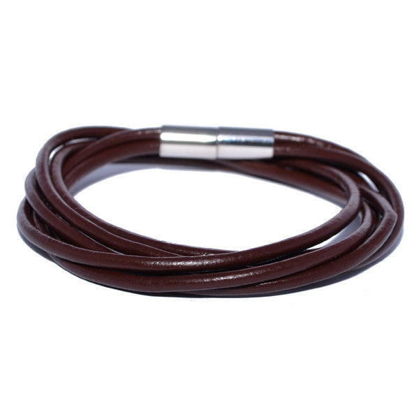 Men's Brown Leather Wrap Bracelet