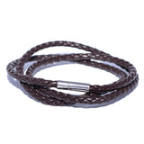 Men's Brown Braided Leather Bracelet