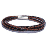 Men's Two-Tone Braided Leather Bracelet