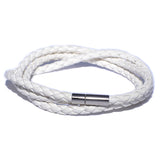 Men's White Braided Leather Bracelet