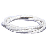 Men's White Braided Leather Bracelet