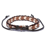 Men's Two-Tone Brown and White Surfer Bracelet