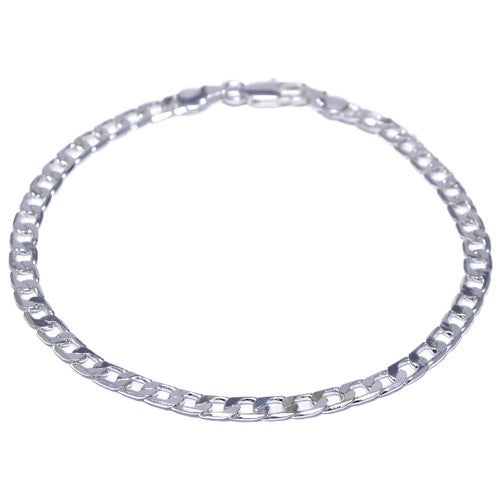 4mm Chrome Plated Curb Link Bracelet for Men