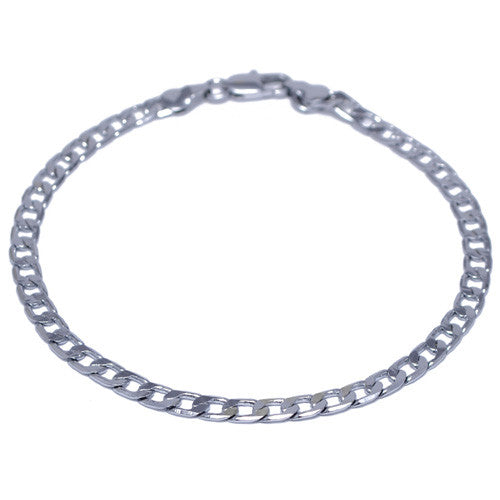 Men's 4mm Silver Plated Curb Link Bracelet
