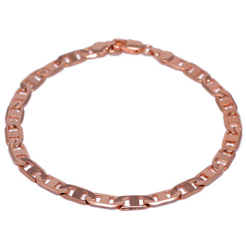 4mm Rose Gold Plated Marina Link Bracelet for Men