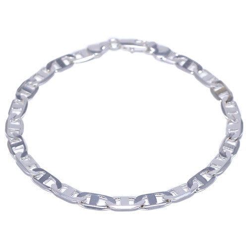 4mm Chrome Plated Marina Link Bracelet for Men