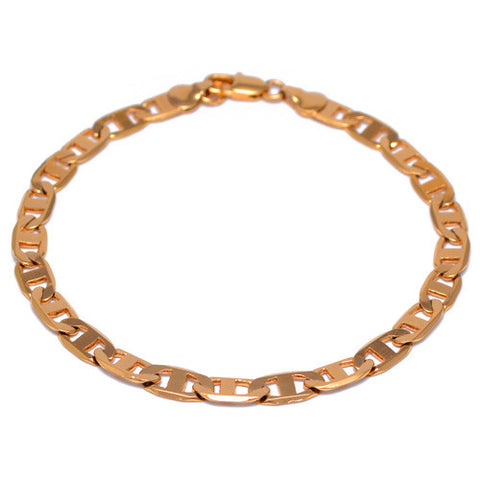 4mm Gold Plated Marina Link Bracelet for Men 9 Inch
