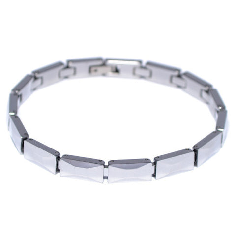 Tungsten Carbide Link Pyramid Bracelet for Men