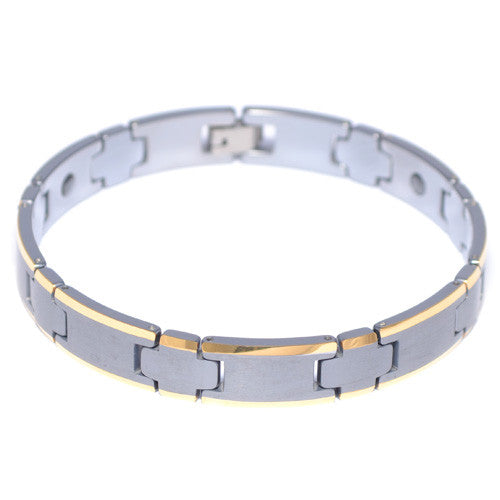 Tungsten Carbide Link Two Tone Bracelet