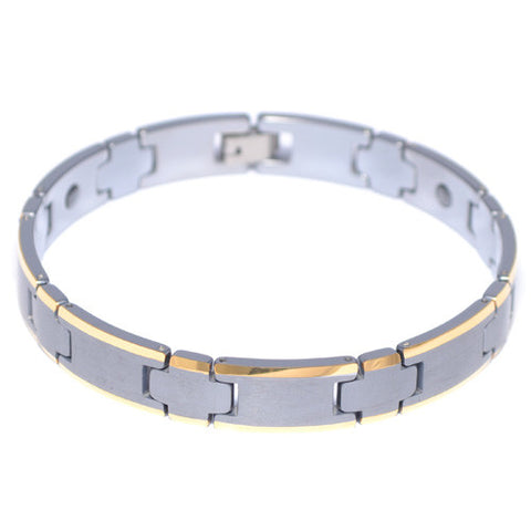 Tungsten Carbide Link Two Tone Bracelet 9