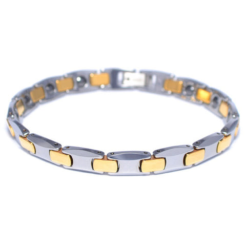 Tungsten Carbide Two Tone Gold Plated Bracelet for Men