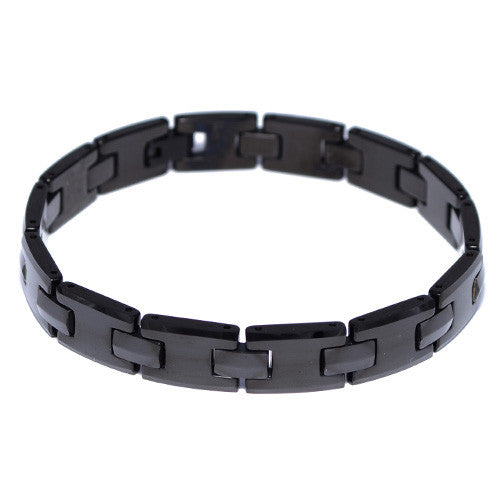 Mens black 2025 tungsten bracelet