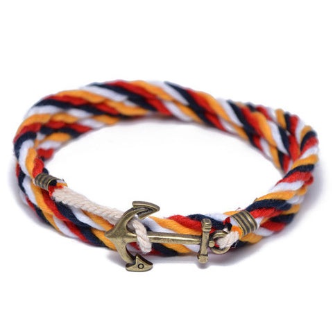 Multi Color Nautical Anchor Wrap Bracelet
