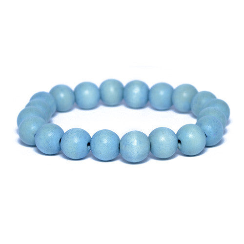 Light Blue Wooden Bead Bracelet