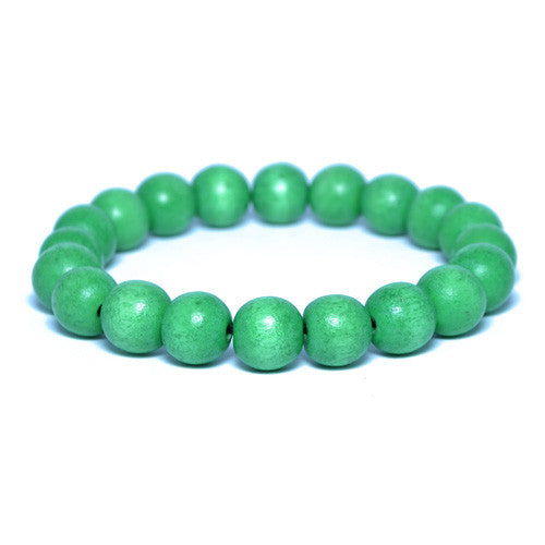 Men's Lime Green Wooden Bead Bracelet