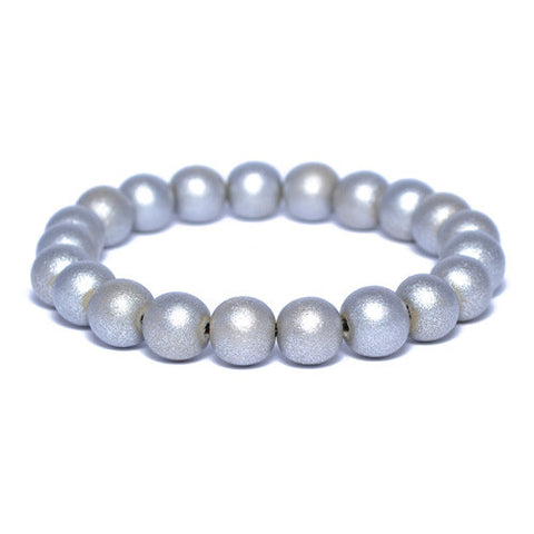 Silver Wooden Bead Bracelet