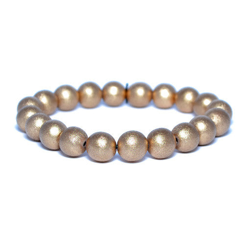 Men's Gold Wooden Bead Bracelet