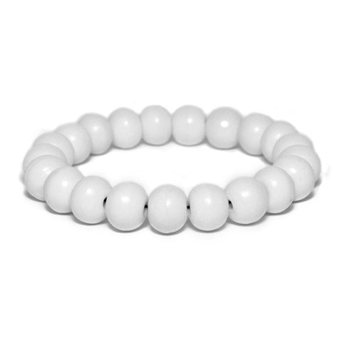 Men's White Bone Bead Bracelet