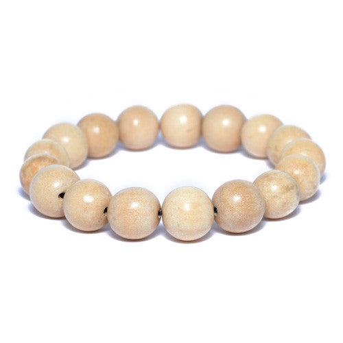 Men's Natural Brown Wooden Bead Bracelet