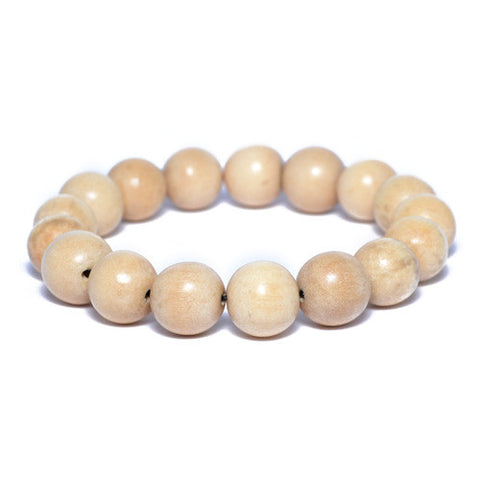 Men's Natural Brown Wooden Bead Bracelet