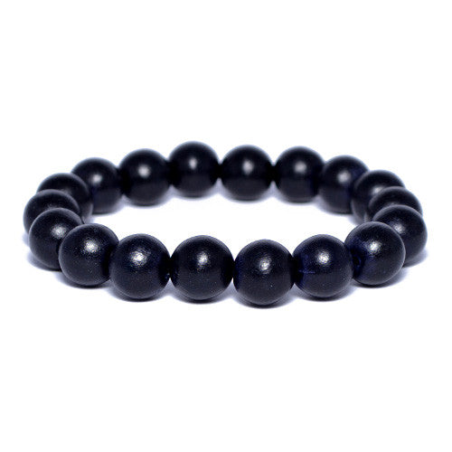 Men's Black Wooden Bead Bracelet