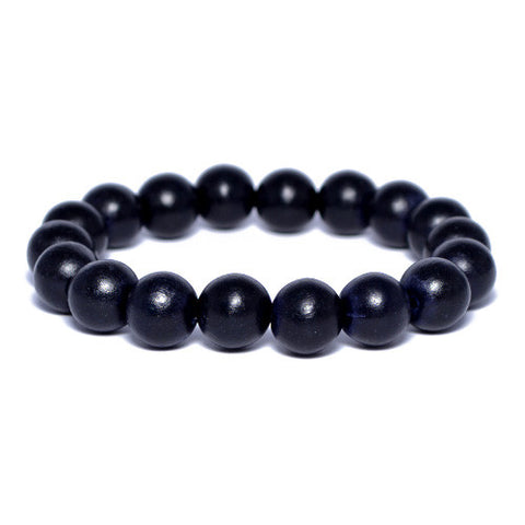 Men's Black Wooden Bead Bracelet