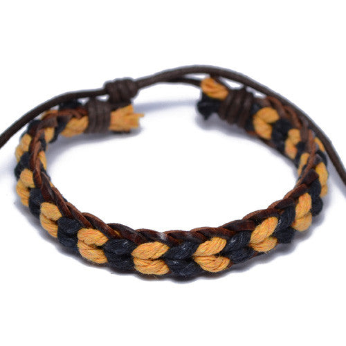 Men's Black and Brown Surfer Bracelet 