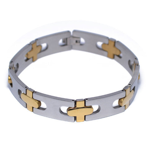 Two-Tone Stainless Steel Bracelet for Men
