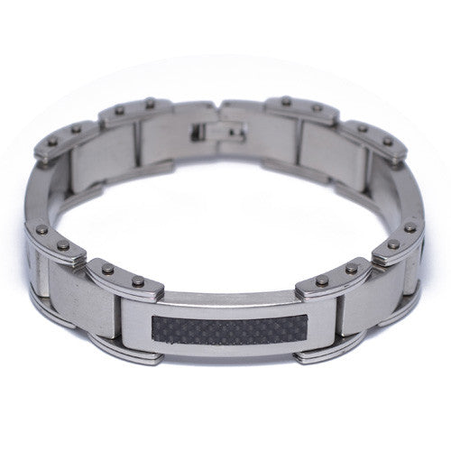 Men's Carbon Fiber Stainless Steel Bracelet