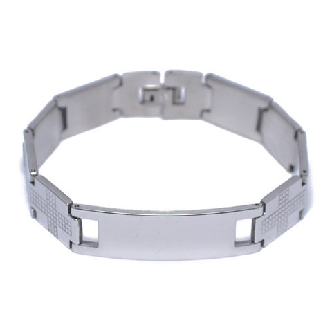 Men's Polished Stainless Steel ID Bracelet