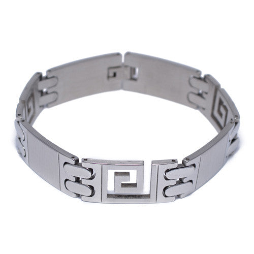 Men's Greek Patern Stainless Steel Bracelet