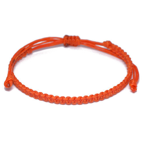 Men's Orange Cotton Buddhist Bracelet