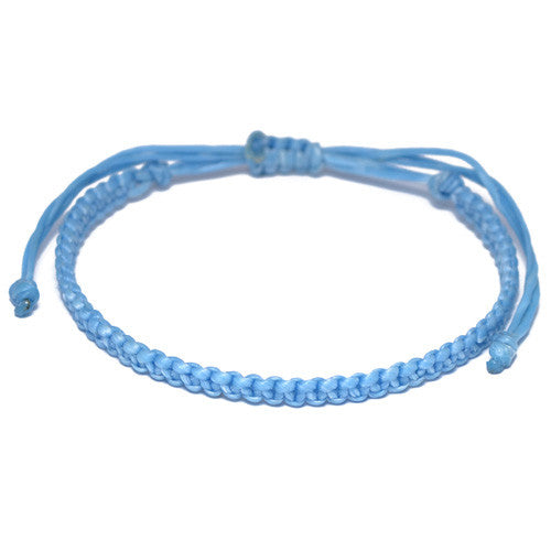 Men's Light Blue Cotton Buddhist Bracelet
