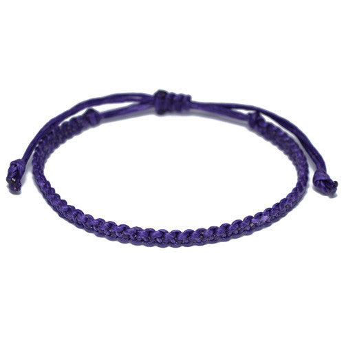 Men's  Purple Cotton Buddhist Bracelet
