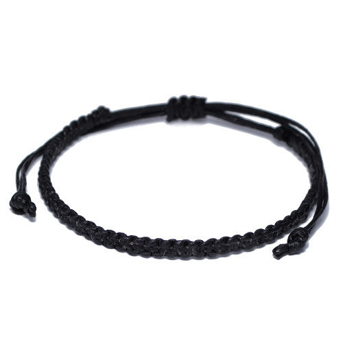Black Cotton Buddhist Bracelet for Men