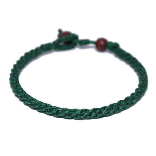 Men's Green Cotton Threaded Buddhist Bracelet