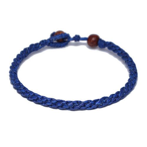 Men's Blue Cotton Threaded Buddhist Bracelet